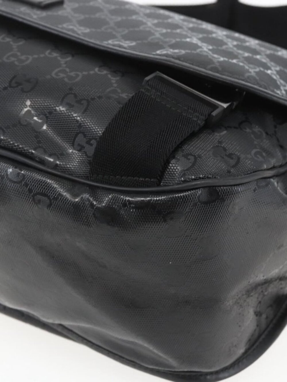 Authentic GUCCI GG implementation Bag Coated Canvas Black Silver 201725 - Picture 16 of 16